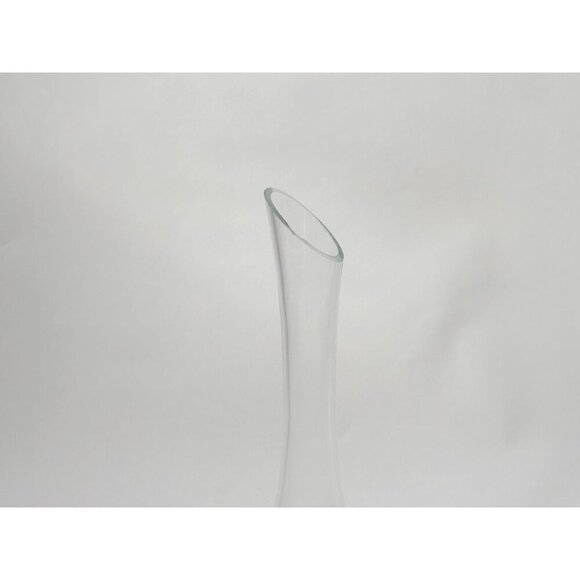 Oblique Cut Rounded Narrow Neck Vintage Clear Glass Oblique Cut Carafe | Pitcher - Picture 9 of 10